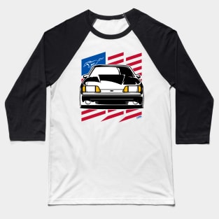 Foxbody Ford Mustang GT US Flag Baseball T-Shirt